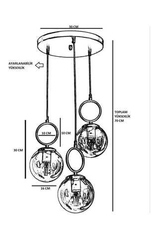 Suspension Morino - Doré - 3 x 60 W