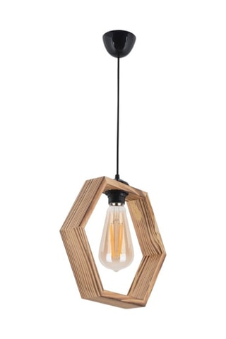 Suspension en bois - Naturel et noir - 45-60 W