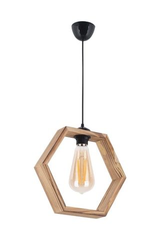 Suspension en bois - Naturel et noir - 45-60 W