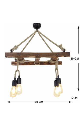 Suspension Borulu - Naturel - 4 x 60 W