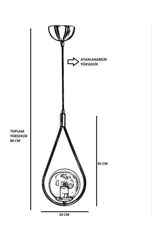 Suspension Damla Tekli - Doré