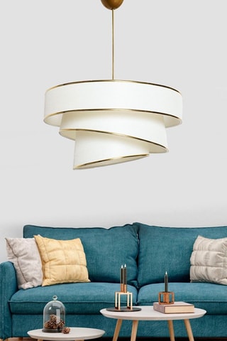 Suspension Couper - Blanc et doré - 60 W