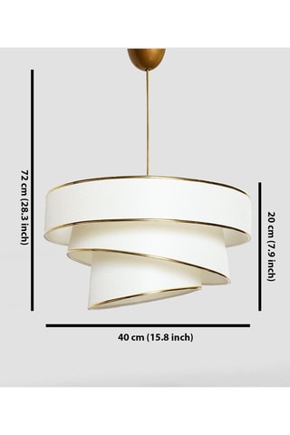Suspension Couper - Blanc et doré - 60 W