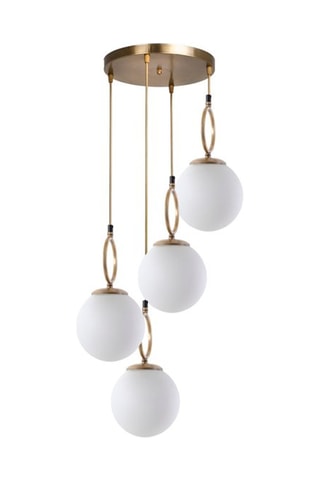 Suspension Morino - Blanc et doré - 4 x 60 W
