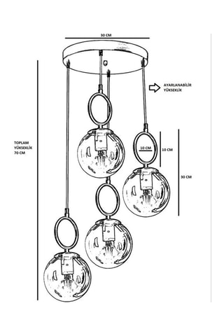 Suspension Morino - Blanc et doré - 4 x 60 W
