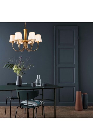 Suspension - Blanc et doré - 6 x 40 W