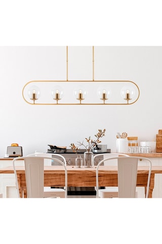 Suspension - Doré et blanc - 5 x 15 W