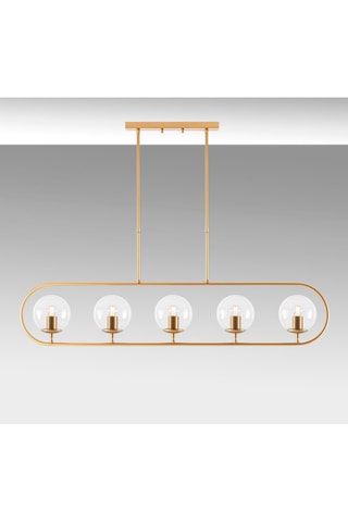 Suspension - Doré et blanc - 5 x 15 W