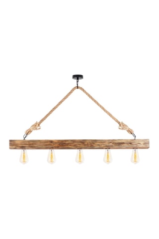 Suspension en bois Erebos - Naturel - 5 x 40 W