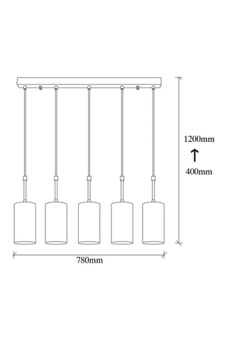 Suspension Kem - Doré et noir - 5 x 40 W