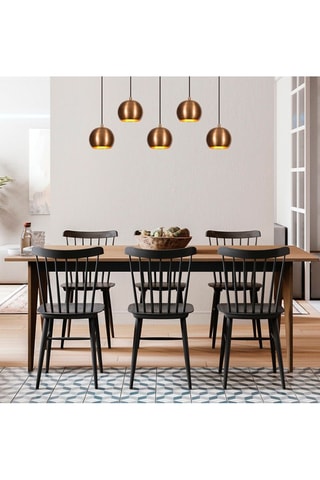 Suspension Sivani - Marron et noir - 5 x 40 W