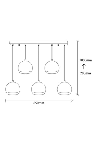 Suspension Sivani - Marron et noir - 5 x 40 W