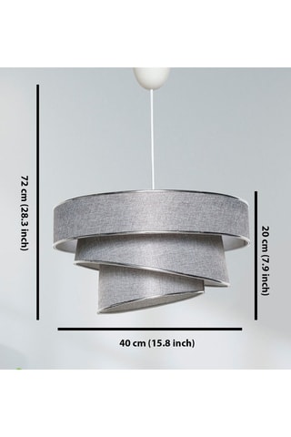 Suspension Couper - Gris et argenté - 60 W