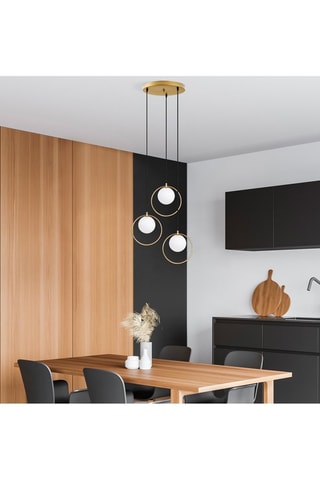 Suspension ajustable - Doré et noir - 3 x 40 W