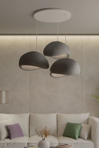 Suspension Wabi Sabi Haze & Hues - Gris - 3 x 40 W