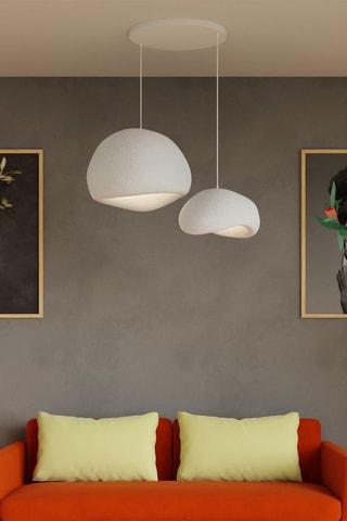 Suspension Wabi Sabi Rawbends - Blanc - 2 x 40 W