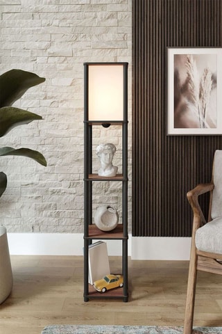 Lampadaire TierShelfLampz2 - Imitation noyer - 40 W