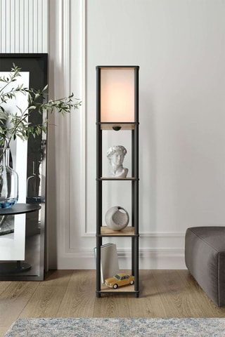 Lampadaire TierShelfLampz3 - Imitation chêne - 40 W