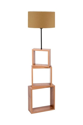 Lampadaire avec étagère Ayd - Marron clair