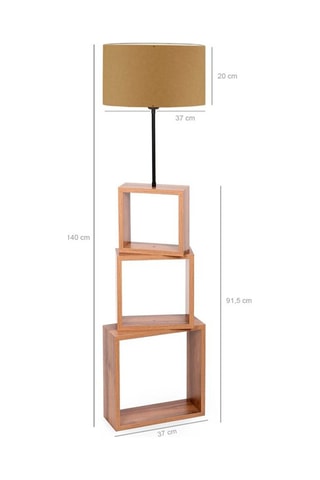 Lampadaire avec étagère Ayd - Marron clair