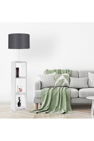 Lampadaire - Blanc et gris - 60 W