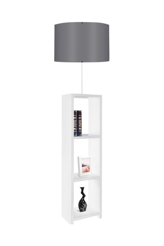 Lampadaire - Blanc et gris - 60 W