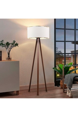 Lampadaire trépied - Marron et blanc - 60 W