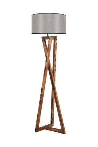 Lampadaire en bois Macka - Gris