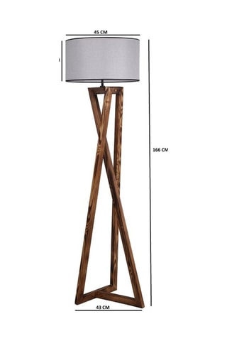 Lampadaire en bois Macka - Gris