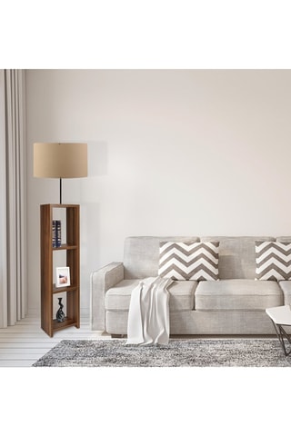 Lampadaire étagère Ayd - Naturel et marron - 60 W - 150 cm