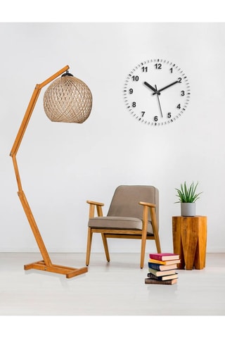 Lampadaire trépied - Marron et blanc - 60 W