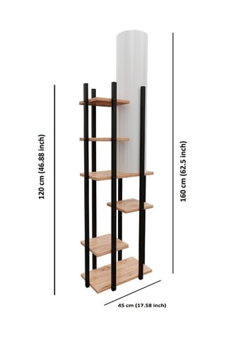 Lampadaire - Imitation noyer et marron - 60 W