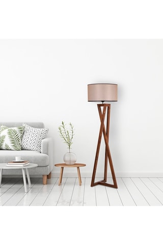 Lampadaire Vogue ERH - Blanc et naturel - 60W