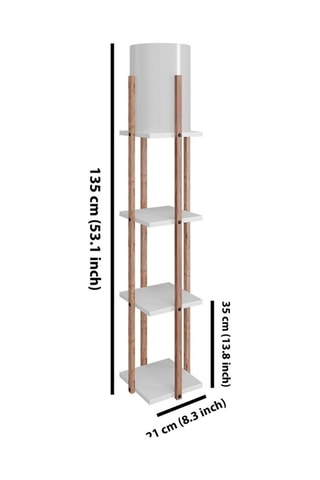 Lampadaire en bois Maçka - Naturel et noir - 60 W