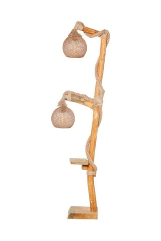 Lampadaire Yildo - Noir et doré - 2 x 60 W