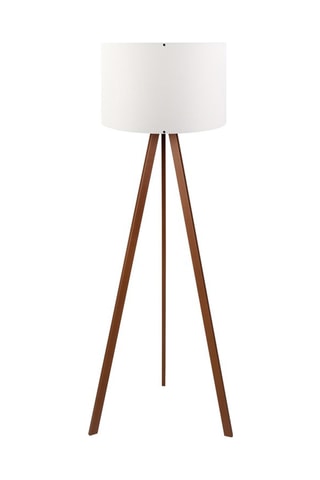 Lampadaire trépied - Imitation bois foncé et blanc - 60 W