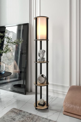 Lampadaire - Imitation noyer - 40 W - 150 cm