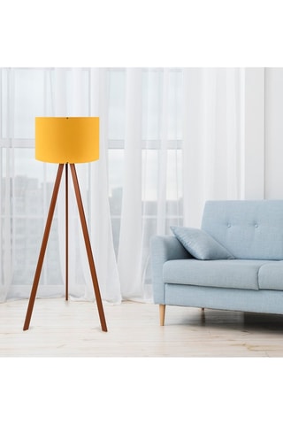 Lampadaire trépied - Moutarde et marron