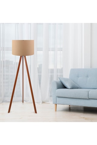 Lampadaire - Beige et marron - 60 W