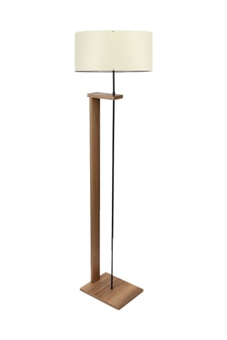 Lampadaire - Imitation bois et beige - 60 W