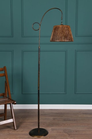 Lampadaire - Noir et doré rose - 60 W