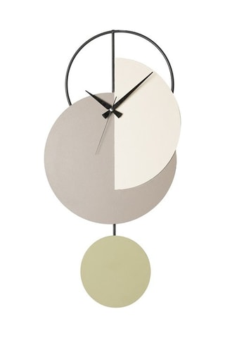 Horloge murale Madeco - 68 x 31 cm - Beige et gris