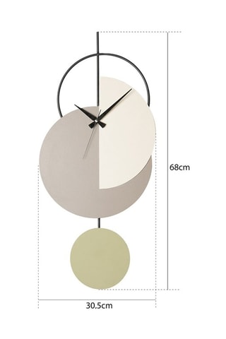 Horloge murale Madeco - 68 x 31 cm - Beige et gris