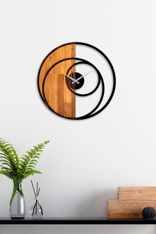 Horloge - Noir et naturel - 56 x 3 x 56 cm