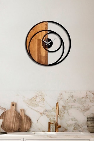 Horloge - Noir et naturel - 56 x 3 x 56 cm