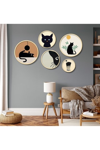 5 tableaux en bois massif Yats - 43,5 x 43,5/37 x 37/31 x 31/26 x 26/18 x 18 cm