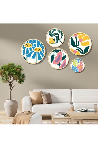 5 tableaux en bois massif Yats - 43,5 x 43,5/37 x 37/31 x 31/26 x 26/18 x 18 cm