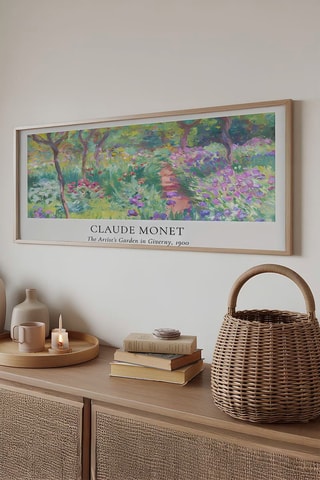 Tableau «The Artit's Garden in Giverny, 1900» Claude Monet - 33 x 70 cm