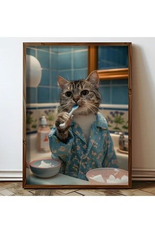 Peinture décorative encadrée en MDF Cyprien - 50 x 70 cm