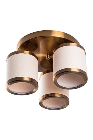 Plafonnier Way - Blanc et doré - 3 x 40 W